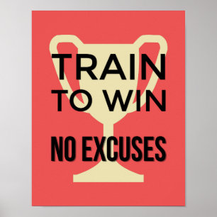 Train om de rode sport motivatie te winnen poster