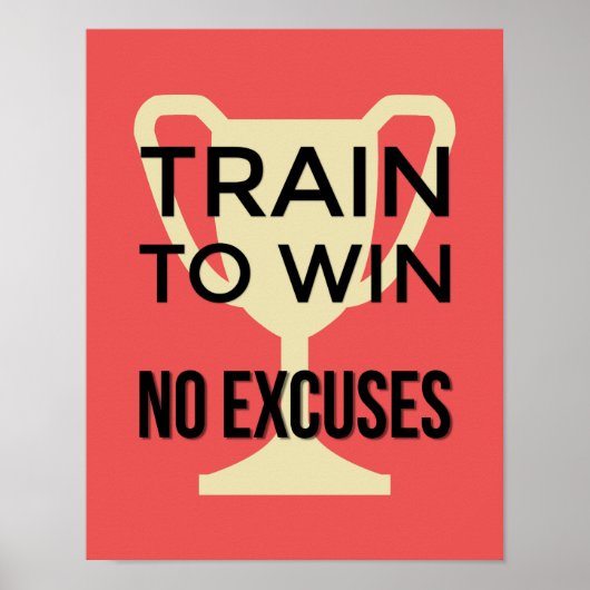 Train om de rode sport motivatie te winnen poster (Voorkant)