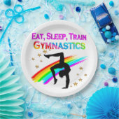 TRAIN OM EEN TURNKAMPIOEN TE WORDEN PAPIEREN BORDJE (Feest)