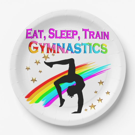 TRAIN OM EEN TURNKAMPIOEN TE WORDEN PAPIEREN BORDJE (Voorkant)