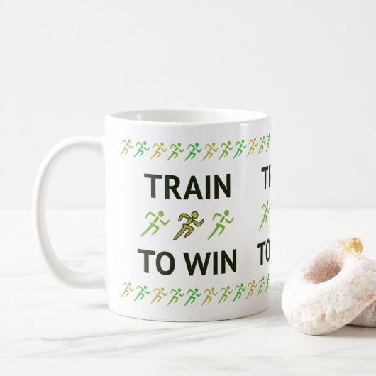 Train om lol te winnen bij het runnen van sport koffiemok (Met donut)