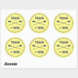 Train om sport te winnen citeert roenmotivatie ronde sticker