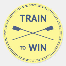 Train om sport te winnen citeert roenmotivatie ronde sticker