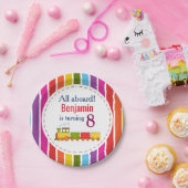 Train op maat van elke leeftijdscyclus papieren bordje (Feest)