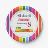 Train op maat van elke leeftijdscyclus papieren bordje (Voorkant)