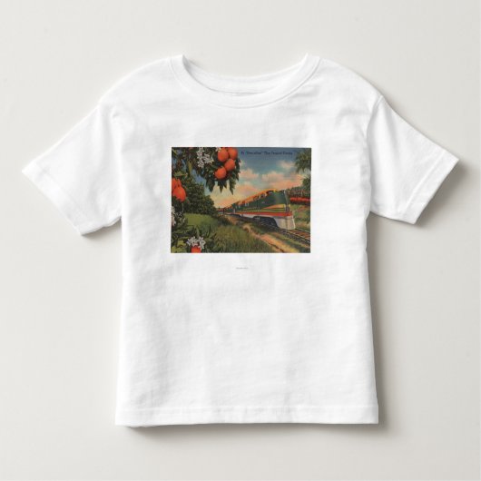 Train - Oranje speciaal bloesem Kinder Shirts (Voorkant)