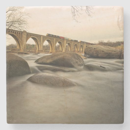 Train over James River Stenen Onderzetter (Voorkant)