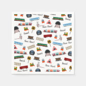 Train Pattern Boy Name Choo Choo Kids Birthday Servet (Voorkant)