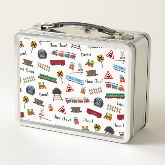 Train Pattern Little Boy First Name Choo Kinder (Achterkant)