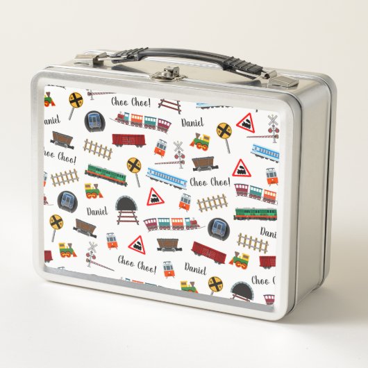 Train Pattern Little Boy First Name Choo Kinder (Voorkant)