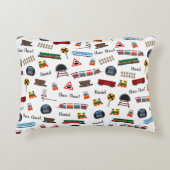 Train Pattern Little Boy First Name Choo Kinder Accent Kussen (Voorkant)