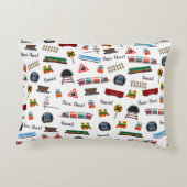 Train Pattern Little Boy First Name Choo Kinder Accent Kussen (Achterkant)