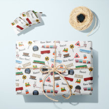 Train Pattern Little Boy First Name Choo Kinder