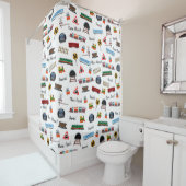 Train Pattern Little Boy First Name Choo Kinder Douchegordijn (In situ)