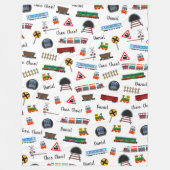 Train Pattern Little Boy First Name Choo Kinder Fleece Deken (Voorkant)