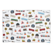 Train Pattern Little Boy First Name Choo Kinder Kussensloop (Voorkant-Links)