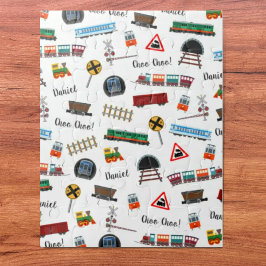 Train Pattern Little Boy First Name Choo Kinder Legpuzzel