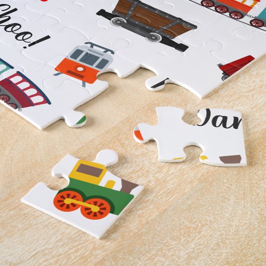 Train Pattern Little Boy First Name Choo Kinder Legpuzzel (Zijkant)