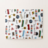 Train Pattern Little Boy First Name Choo Kinder Legpuzzel (Horizontaal)