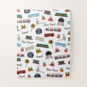 Train Pattern Little Boy First Name Choo Kinder Legpuzzel (Verticaal)