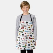 Train Pattern Little Boy First Name Choo Kinder Schort (Gedragen)