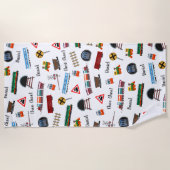 Train Pattern Little Boy First Name Choo Kinder Strandlaken (Voorkant)