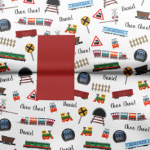 Train Pattern Little Boy First Name Choo Kinder