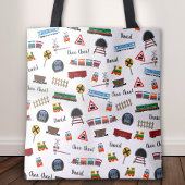 Train Pattern Little Boy First Name Choo Kinder Tote Bag