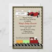 Train & Plane, 5x7 Baby shower-uitnodiging Kaart (Voorkant)