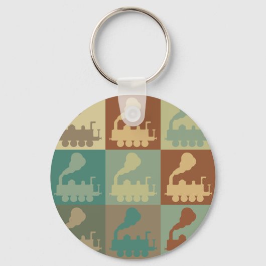 Train Pop Art Sleutelhanger (Voorkant)