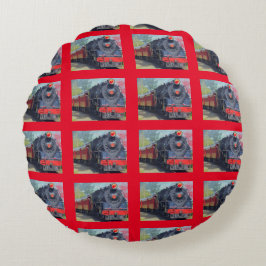 'Train Print' Childs Room Decor Rond Kussen