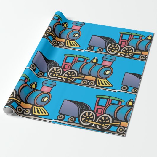 Train Pulling Coal Cadeaupapier (Uitgerold)