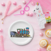 Train Pulling Coal Papieren Bordje (Feest)