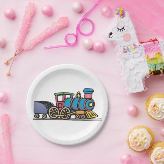 Train Pulling Coal Papieren Bordje (Feest)