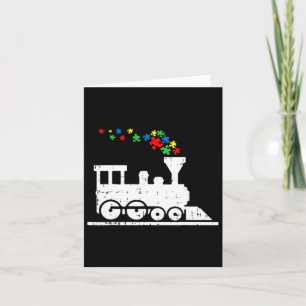 Train Puzzle Piece Autism Awareness Cute Boys Kind Kaart