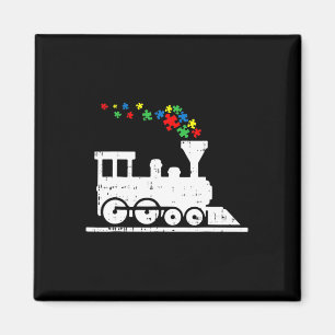 Train Puzzle Piece Autism Awareness Cute Boys Kind Magneet