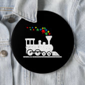 Train Puzzle Piece Autism Awareness Cute Boys Kind Ronde Button 6,0 Cm (In situ)