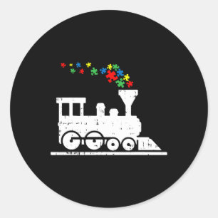 Train Puzzle Piece Autism Awareness Cute Boys Kind Ronde Sticker