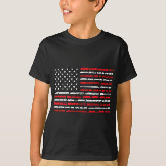 Train Railroad American Flag Locomotive T-shirt