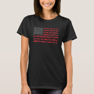 Train Railroad Amerikaanse vlag  Mannen Vrouwen T-shirt