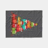 Train Railroad Locomotive Christmas Tree Xmas Hat  Fleece Deken (Voorkant (Horizontaal))