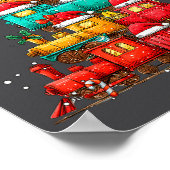 Train Railroad Locomotive Christmas Tree Xmas Hat  Poster (Hoek)