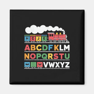 Train Railroad Lover ABC Alphabet A-z ABC Kinderg Magneet
