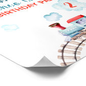 Train Railroad  Rail Boy Verjaardag Welkom Poster (Hoek)