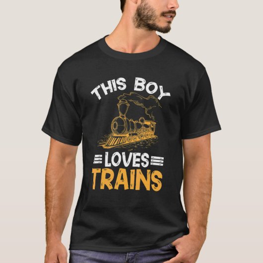 Train Retro Engine Model Railroad Deze jongen houd T-shirt (Voorkant)