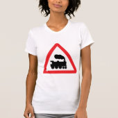 Train Road Sign Womens T-Shirt (Voorkant)