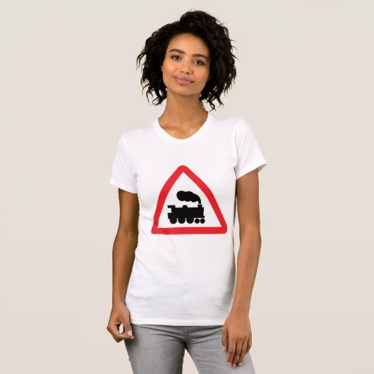 Train Road Sign Womens T-Shirt (Voorkant volledig)