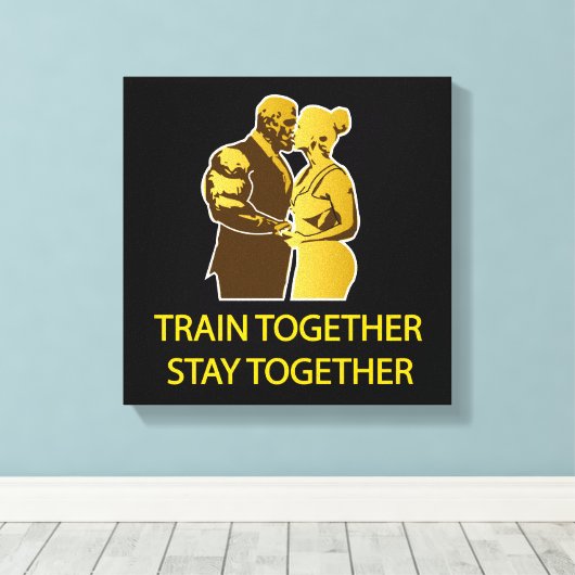 Train samen en blijf bij elkaar canvas afdruk (Insitu (Houten vloer))