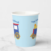 Train Schattige Choo-Choo Kinder 1e Verjaardagsfee Papieren Bekers (Links)