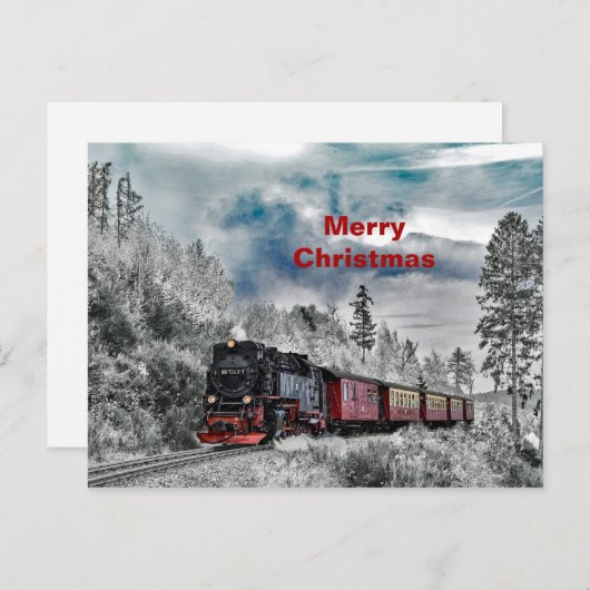 Train Snow-foto Briefkaart (Voorkant / Achterkant)